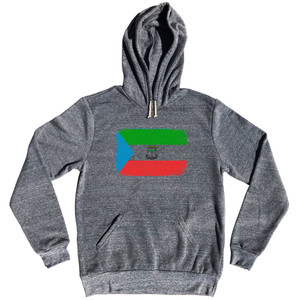 Equatorial Guinea Country Flag Tri-Blend Hoodie - Athletic Grey