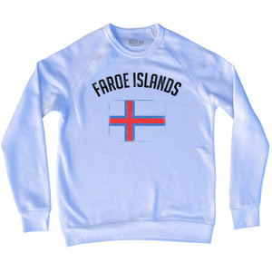Faroe Islands Country Flag Heritage Adult Tri-Blend Sweatshirt - White Faroe Islands Country Flag Heritage Adult Tri-Blend Sweatshirt - White