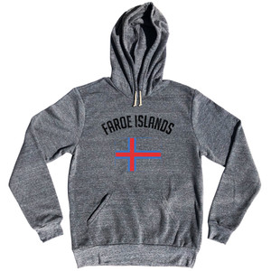 Faroe Islands Country Flag Heritage Tri-Blend Hoodie - Athletic Grey Faroe Islands Country Flag Heritage Tri-Blend Hoodie - Athletic Grey