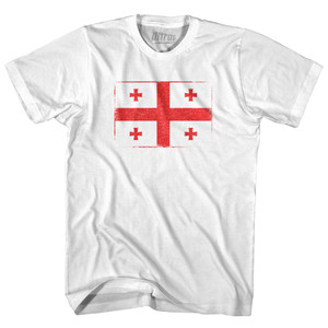 Georgia Country Flag Youth Cotton T-shirt - White Georgia Country Flag Youth Cotton T-shirt - White