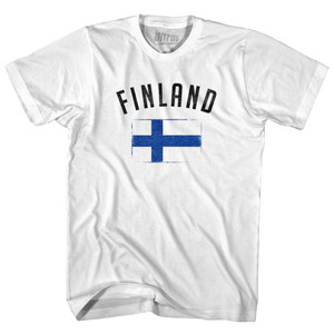 Finland Country Flag Heritage Youth Cotton T-shirt - White Finland Country Flag Heritage Youth Cotton T-shirt - White