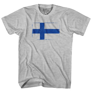 Finland Country Flag Womens Cotton Junior Cut T-Shirt - Grey Heather Finland Country Flag Womens Cotton Junior Cut T-Shirt - Grey Heather