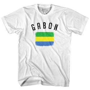 Gabon Country Flag Heritage Youth Cotton T-shirt - White