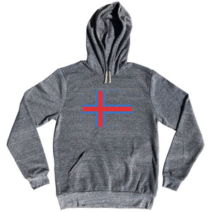 Faroe Islands Country Flag Tri-Blend Hoodie - Athletic Grey Faroe Islands Country Flag Tri-Blend Hoodie - Athletic Grey