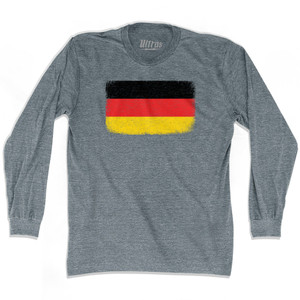 Germany Country Flag Adult Tri-Blend Long Sleeve T-shirt - Athletic Grey Germany Country Flag Adult Tri-Blend Long Sleeve T-shirt - Athletic Grey