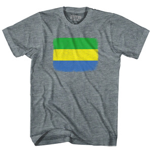 Gabon Country Flag Youth Tri-Blend T-shirt - Athletic Grey