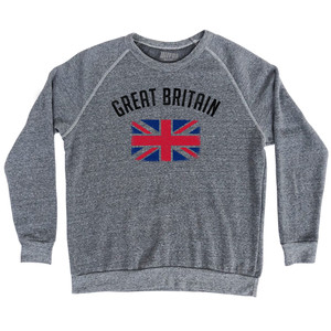 Great Britain Country Flag Heritage Adult Tri-Blend Sweatshirt - Athletic Grey Great Britain Country Flag Heritage Adult Tri-Blend Sweatshirt - Athletic Grey