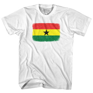 Ghana Country Flag Youth Cotton T-shirt - White Ghana Country Flag Youth Cotton T-shirt - White