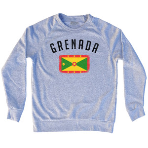 Grenada Country Flag Heritage Adult Tri-Blend Sweatshirt - Heather Grey Grenada Country Flag Heritage Adult Tri-Blend Sweatshirt - Heather Grey