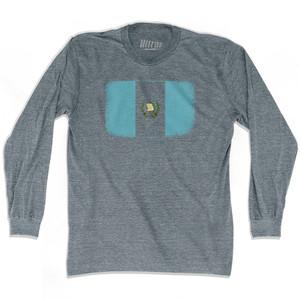 Guatemala Country Flag Adult Tri-Blend Long Sleeve T-shirt - Athletic Grey Guatemala Country Flag Adult Tri-Blend Long Sleeve T-shirt - Athletic Grey