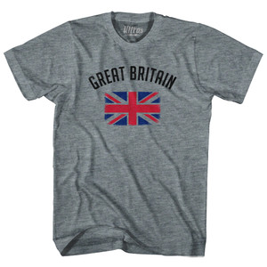 Great Britain Country Flag Heritage Womens Tri-Blend Junior Cut T-Shirt - Athletic Grey Great Britain Country Flag Heritage Womens Tri-Blend Junior Cut T-Shirt - Athletic Grey