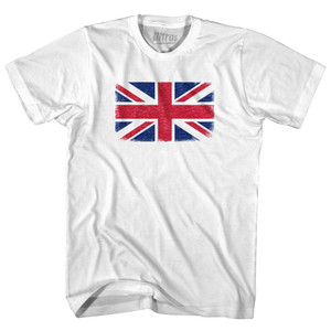 Great Britain Country Flag Womens Cotton Junior Cut T-Shirt - White Great Britain Country Flag Womens Cotton Junior Cut T-Shirt - White