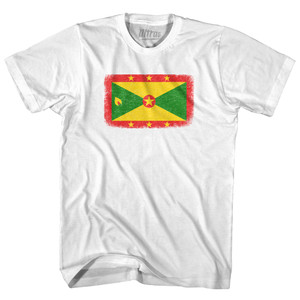 Grenada Country Flag Adult Cotton T-shirt - White