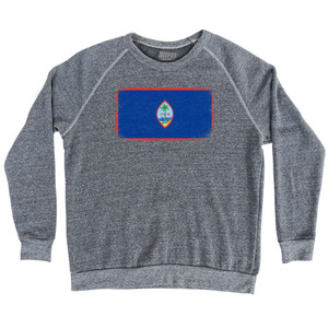 Guam Country Flag Adult Tri-Blend Sweatshirt - Athletic Grey