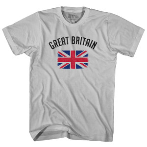 Great Britain Country Flag Heritage Adult Cotton T-shirt - Cool Grey Great Britain Country Flag Heritage Adult Cotton T-shirt - Cool Grey