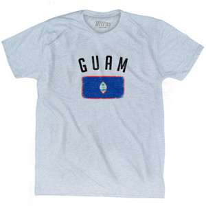 Guam Country Flag Heritage Adult Tri-Blend T-shirt - Athletic White Guam Country Flag Heritage Adult Tri-Blend T-shirt - Athletic White