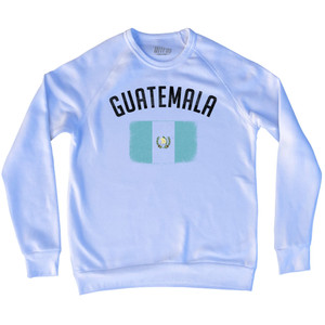 Guatemala Country Flag Heritage Adult Tri-Blend Sweatshirt - White Guatemala Country Flag Heritage Adult Tri-Blend Sweatshirt - White