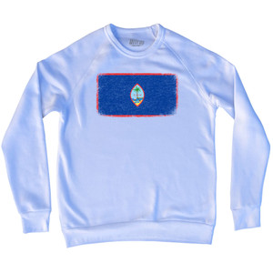 Guam Country Flag Adult Tri-Blend Sweatshirt - White