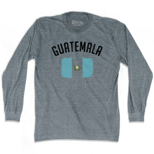 Guatemala Country Flag Heritage Adult Tri-Blend Long Sleeve T-shirt - Athletic Grey Guatemala Country Flag Heritage Adult Tri-Blend Long Sleeve T-shirt - Athletic Grey