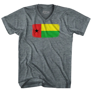 Guinea Bissau Country Flag Adult Tri-Blend V-neck T-shirt - Athletic Grey Guinea Bissau Country Flag Adult Tri-Blend V-neck T-shirt - Athletic Grey