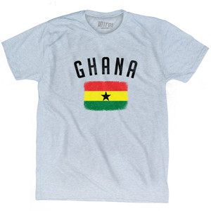 Ghana Country Flag Heritage Adult Tri-Blend T-shirt - Athletic White Ghana Country Flag Heritage Adult Tri-Blend T-shirt - Athletic White