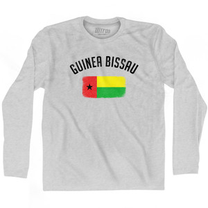 Guinea Bissau Country Flag Heritage Adult Cotton Long Sleeve T-shirt - Grey Heather Guinea Bissau Country Flag Heritage Adult Cotton Long Sleeve T-shirt - Grey Heather