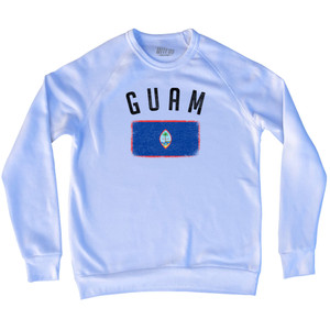 Guam Country Flag Heritage Adult Tri-Blend Sweatshirt - White