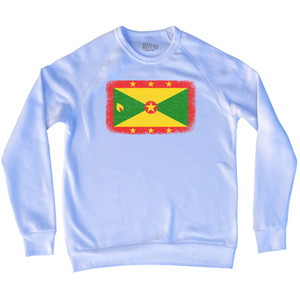 Grenada Country Flag Adult Tri-Blend Sweatshirt - White