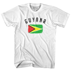 Guyana Country Flag Heritage Womens Cotton Junior Cut T-Shirt - White Guyana Country Flag Heritage Womens Cotton Junior Cut T-Shirt - White