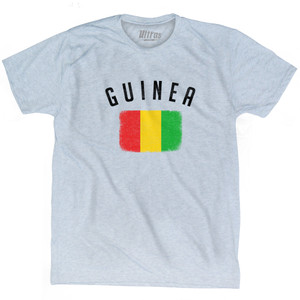 Guinea Country Flag Heritage Adult Tri-Blend T-shirt - Athletic White
