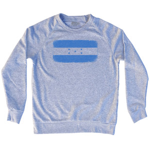 Honduras Country Flag Adult Tri-Blend Sweatshirt - Heather Grey