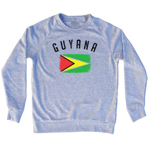 Guyana Country Flag Heritage Adult Tri-Blend Sweatshirt - Heather Grey