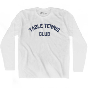 Table Tennis Club Adult Cotton Long Sleeve T-shirt White