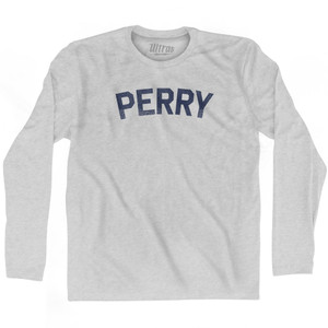 Perry Adult Cotton Long Sleeve T-Shirt - Grey Heather