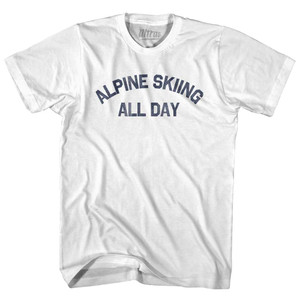 Alpine Skiing All Day Youth Cotton T-shirt - White
