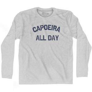 Capoeira All Day Adult Cotton Long Sleeve T-shirt - Grey Heather