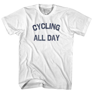 Cycling All Day Youth Cotton T-shirt - White Cycling All Day Youth Cotton T-shirt - White