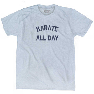 Karate All Day Adult Tri-Blend T-shirt - Athletic White