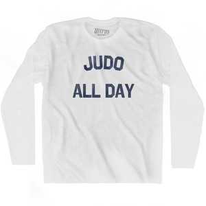 Judo All Day Adult Cotton Long Sleeve T-shirt - White