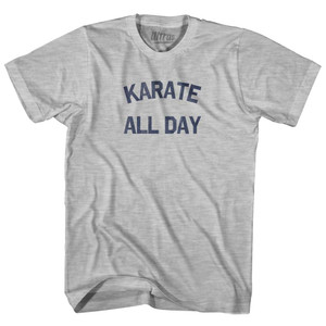 Karate All Day Adult Cotton T-shirt - Grey Heather