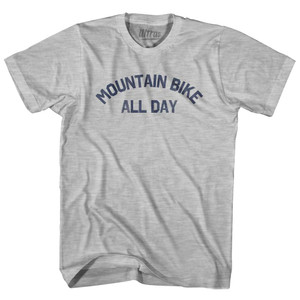 Mountain Bike All Day Womens Cotton Junior Cut T-Shirt - Grey Heather Mountain Bike All Day Womens Cotton Junior Cut T-Shirt - Grey Heather