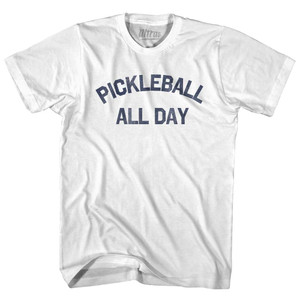 Pickleball All Day Womens Cotton Junior Cut T-Shirt - White