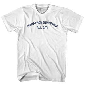 Marathon Swimming All Day Adult Cotton T-shirt - White