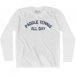Paddle Tennis All Day Adult Cotton Long Sleeve T-shirt - White