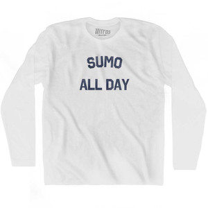 Sumo All Day Adult Cotton Long Sleeve T-shirt - White