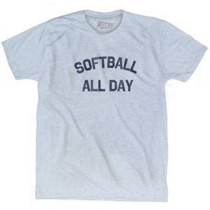 Softball All Day Adult Tri-Blend T-shirt - Athletic White
