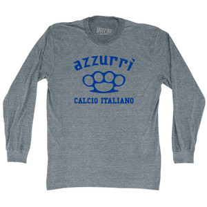 Azzurri Brass Knuckles Adult Tri-Blend Long Sleeve T-shirt Athletic Grey Azzurri Brass Knuckles Adult Tri-Blend Long Sleeve T-shirt Athletic Grey
