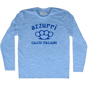 Azzurri Brass Knuckles Adult Tri-Blend Long Sleeve T-shirt Athletic Blue Azzurri Brass Knuckles Adult Tri-Blend Long Sleeve T-shirt Athletic Blue