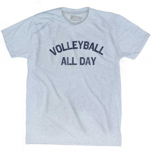 Volleyball All Day Adult Tri-Blend T-shirt - Athletic White