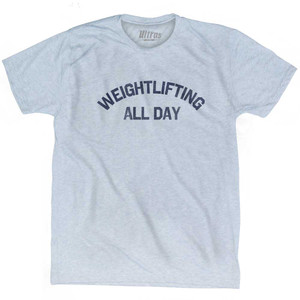 Weightlifting All Day Adult Tri-Blend T-shirt - Athletic White